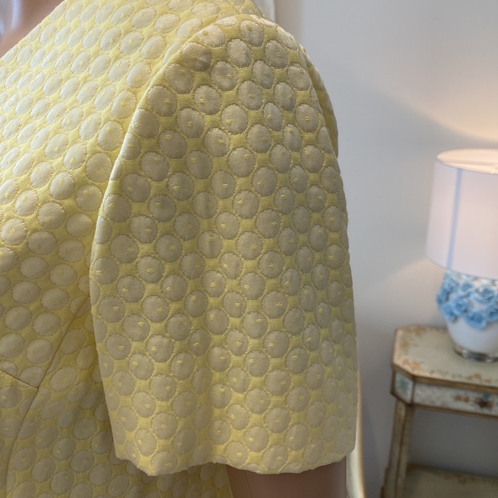 Vintage 1950s Fabulous Yellow Dress, Original Rhinestone Pin and Matching Belt - Picture 9 of 13